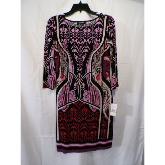 Nine West Dresses & Skirts - Nine West Women’s Multicolor Sheath Dress Size 4 Scoop Neck 3/4 Sleeve